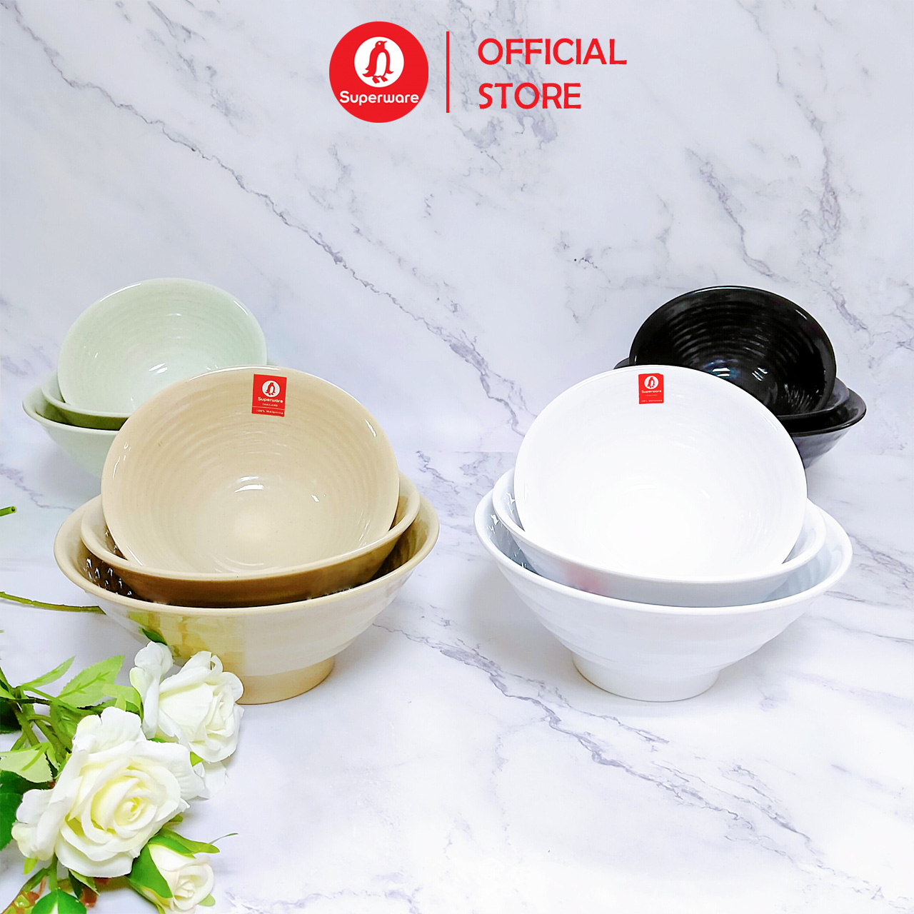 Bộ tô xoắn phong cách hàn quốc superware nhựa phíp 100% melamine