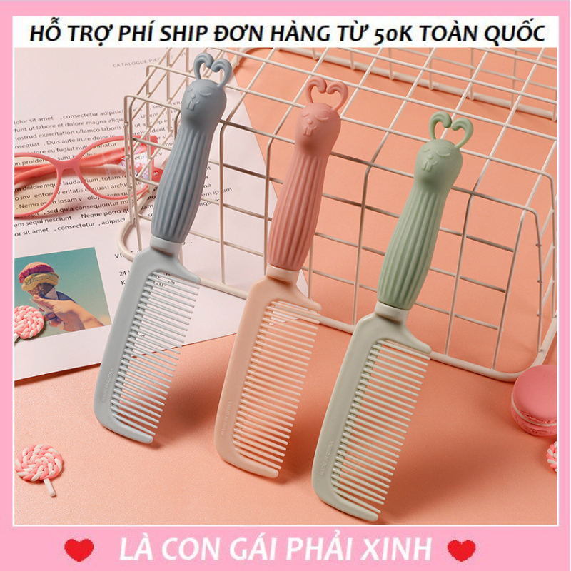 Lược chải tóc silicon có tay cầm hình thú dễ thương - Lược chải Tóc Tay Cầm Hình Thú Ngộ Nghĩnh Màu Pastel Hàn Quốc
