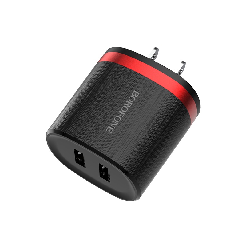 Cốc sạc củ sạc 2 cổng usb kèm dây cáp lightning và micro usb dài 1m , dòng điện đầu ra 2.4a, borofone ba7 flashplug