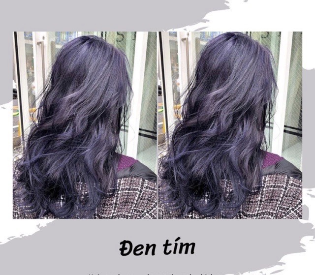 Thuốc nhuộm tóc màu Đen tím + Tặng trợ nhuộm, gang tay