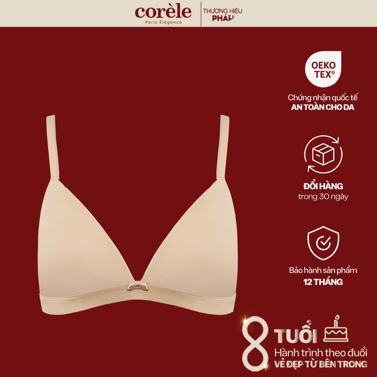 Áo ngực Corèle Just Micro mút mỏng nhẹ không gọng mềm mịn chuẩn an toàn quốc tế OEKO-TEX từ Corèle Pháp - 50137A