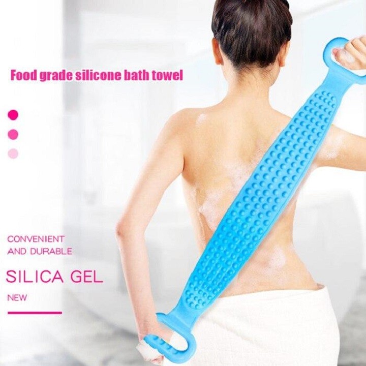 Bông tắm chà lưng cọ lưng silicone dụng cụ chà cọ lưng khi tắm tiện dụng đa năng