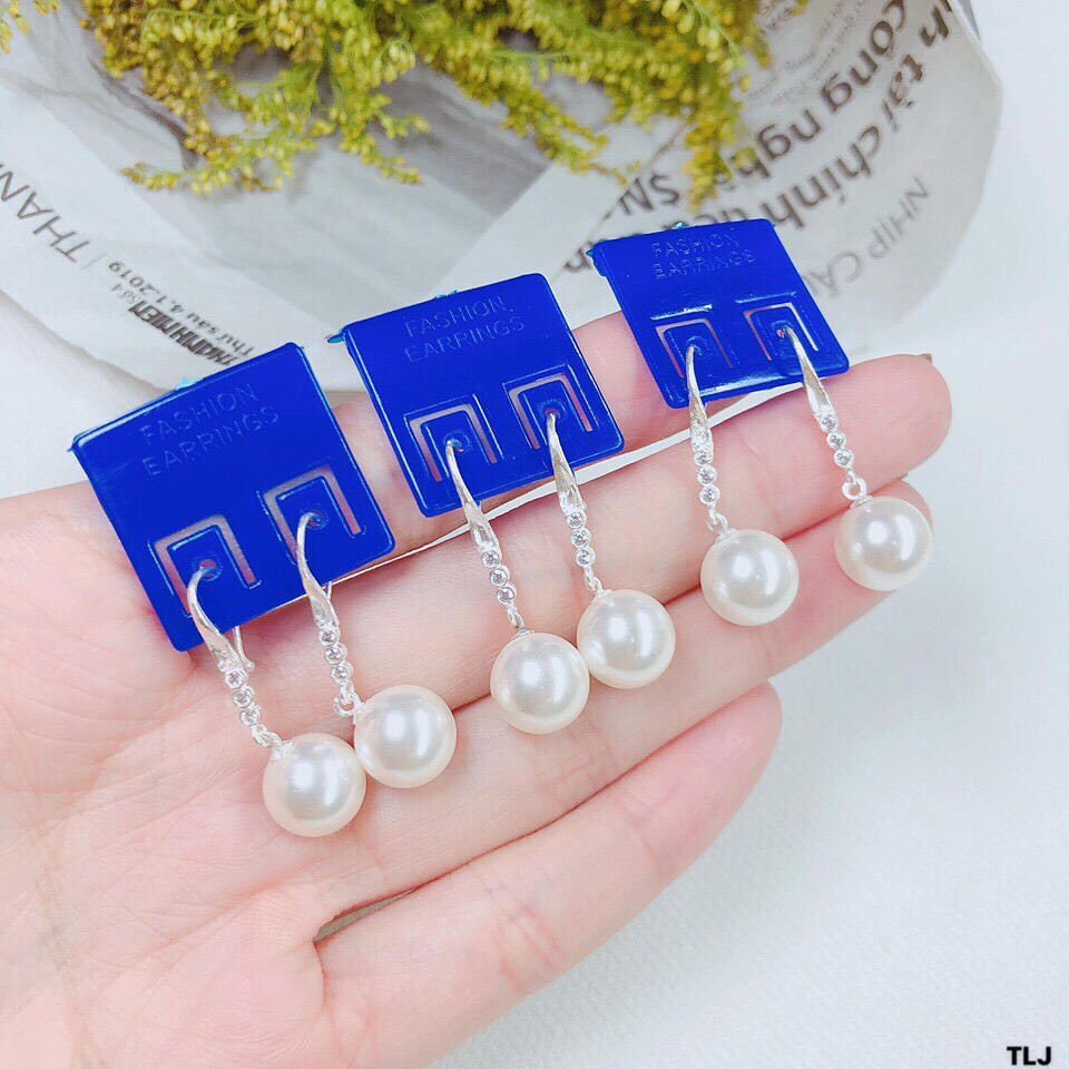 Bông Tai Móc Câu Đính Đá  - TRANG SỨC BẠC TNJ CAM KẾT HÀNG CHUẨN ẢNH, CHẤT LƯỢNG TỐT, PHỤC VỤ TẬN TÌNH, CHU ĐÁO