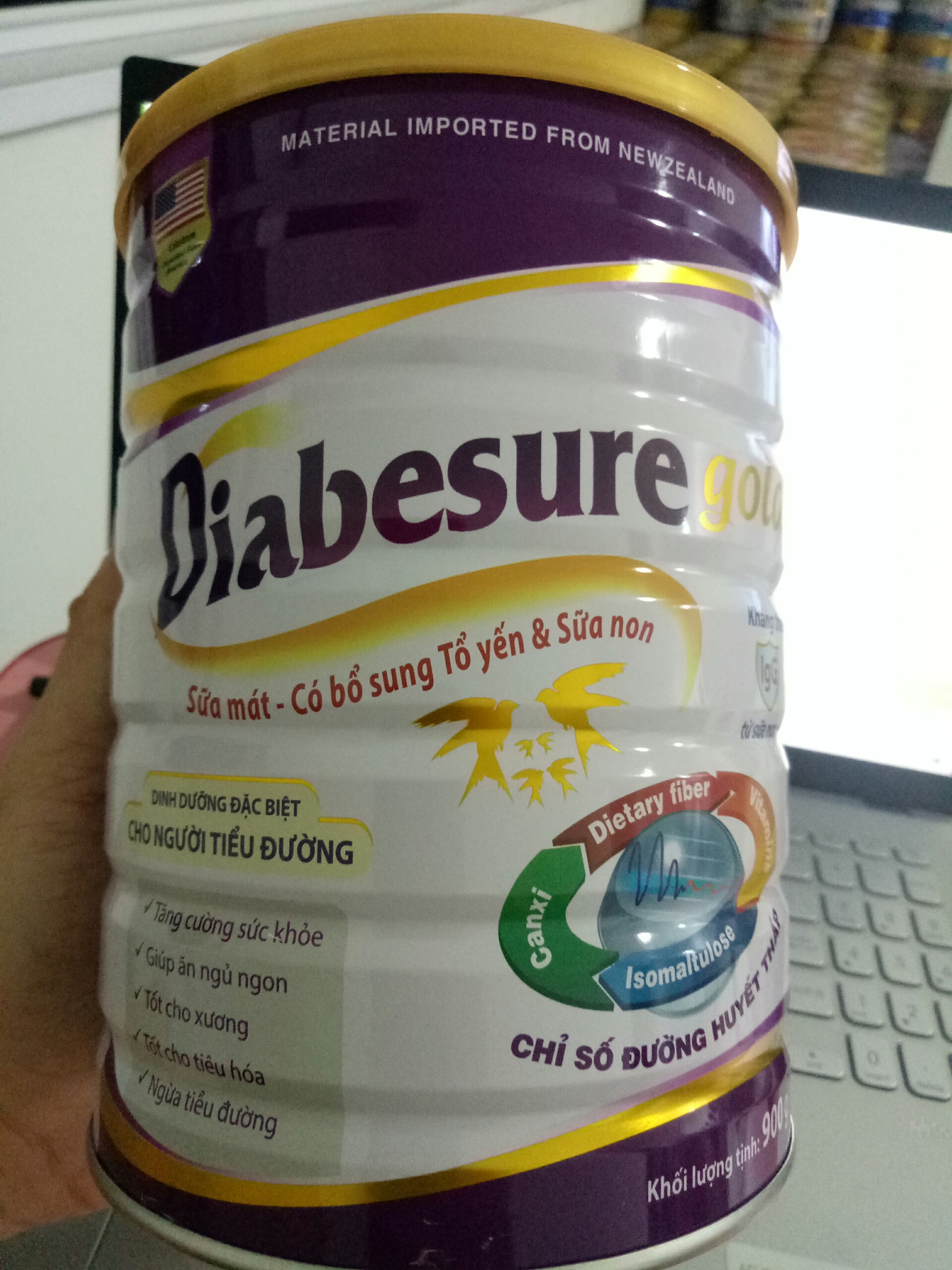 Sữa mát Diabesure Gold 900g bổ sung tổ yến và sữa non - Dinh dưỡng đặc biệt cho người tiểu đường - Sữa Diabesure gold 900g (DÀNH CHO NGƯỜI TIỂU ĐƯỜNG VÀ TIỀN ĐÁI THÁO ĐƯỜNG) - HSD 2025