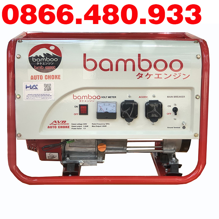 Máy phát điện chạy xăng bamboo 3.5kw bmb 4800c