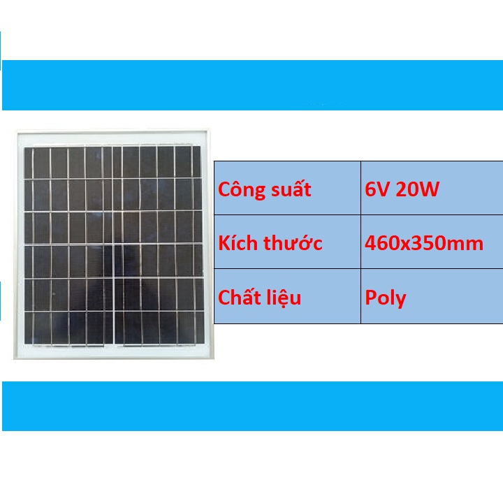 [HCM]Tấm pin năng lượng mặt trời 6V 20W Poly - Solar panel 6V 20W Poly