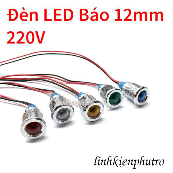 Đèn báo chống nước 12mm 220v