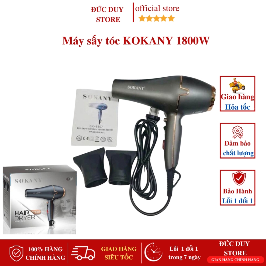 MÁY SẤY TÓC NÓNG LẠNH 3 CHIỀU SOKANY 8807 TIỆN LỢI