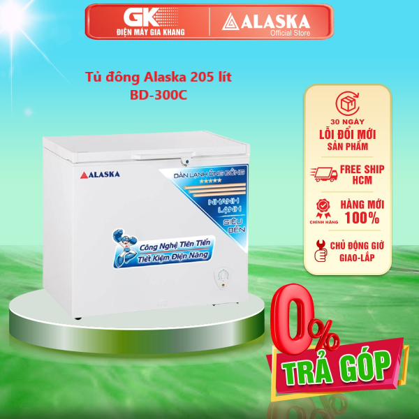 Tủ đông alaska 1 ngăn bd-300c 300 lit - bd 300c - giao toàn quốc - freeship hcm