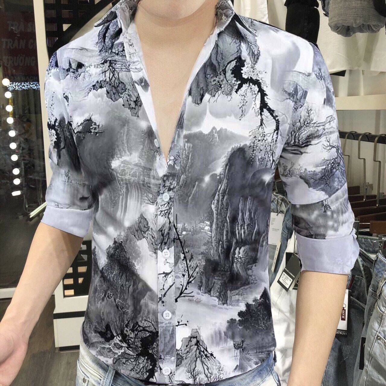 [HCM]ÁO SƠ MI NAM TRƠN CAO CẤP RẺ - ĐẸP - HÀNG XỊN XÒ FULL HỘP HANA FASHION - ASMN34