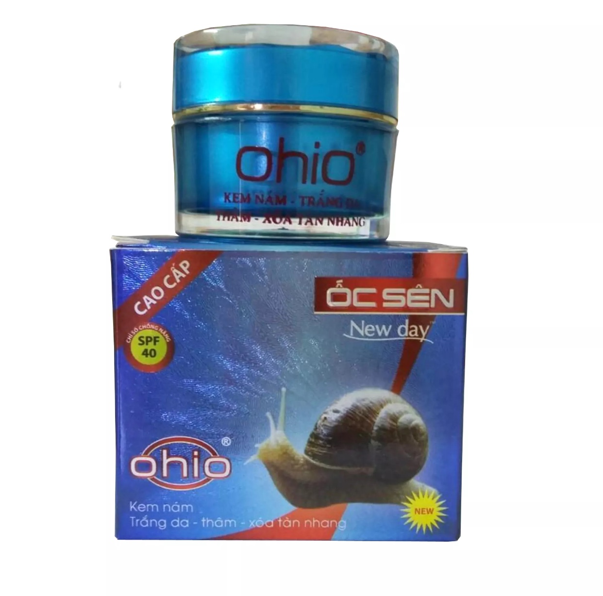 Kem nám, Trắng da, Thâm, Xóa tàn nhang Ohio Ốc Sên 18g (Xanh)