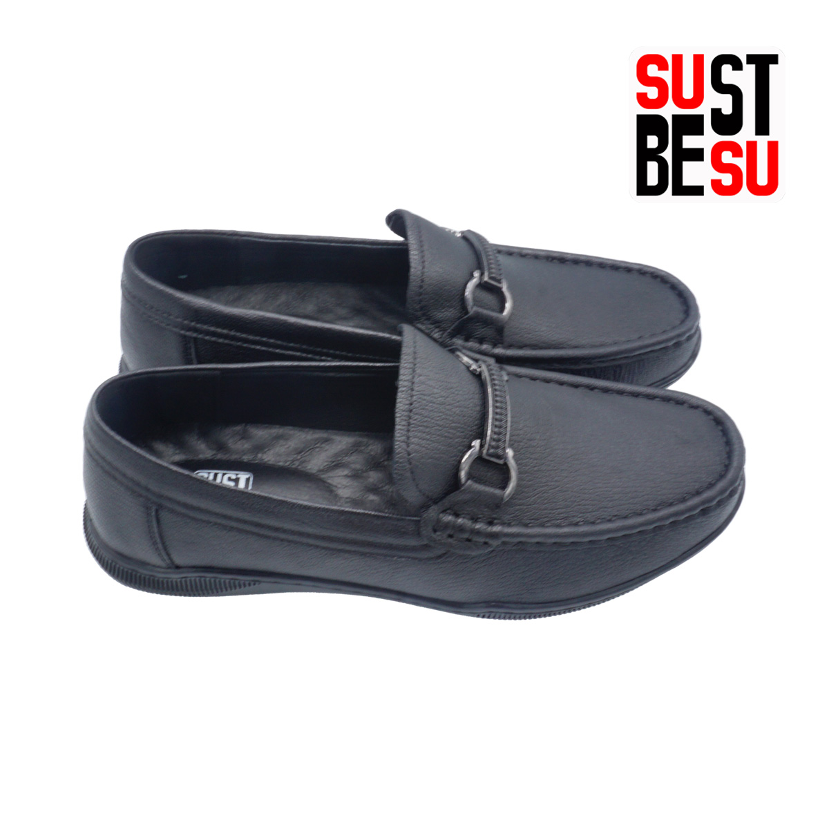 giầy moca nam đi bộ SUBESTSU màu đen854-6070