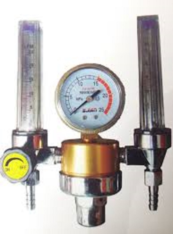 Đồng hồ argon 2 vòi- Đồng hồ khí máy hàn tig