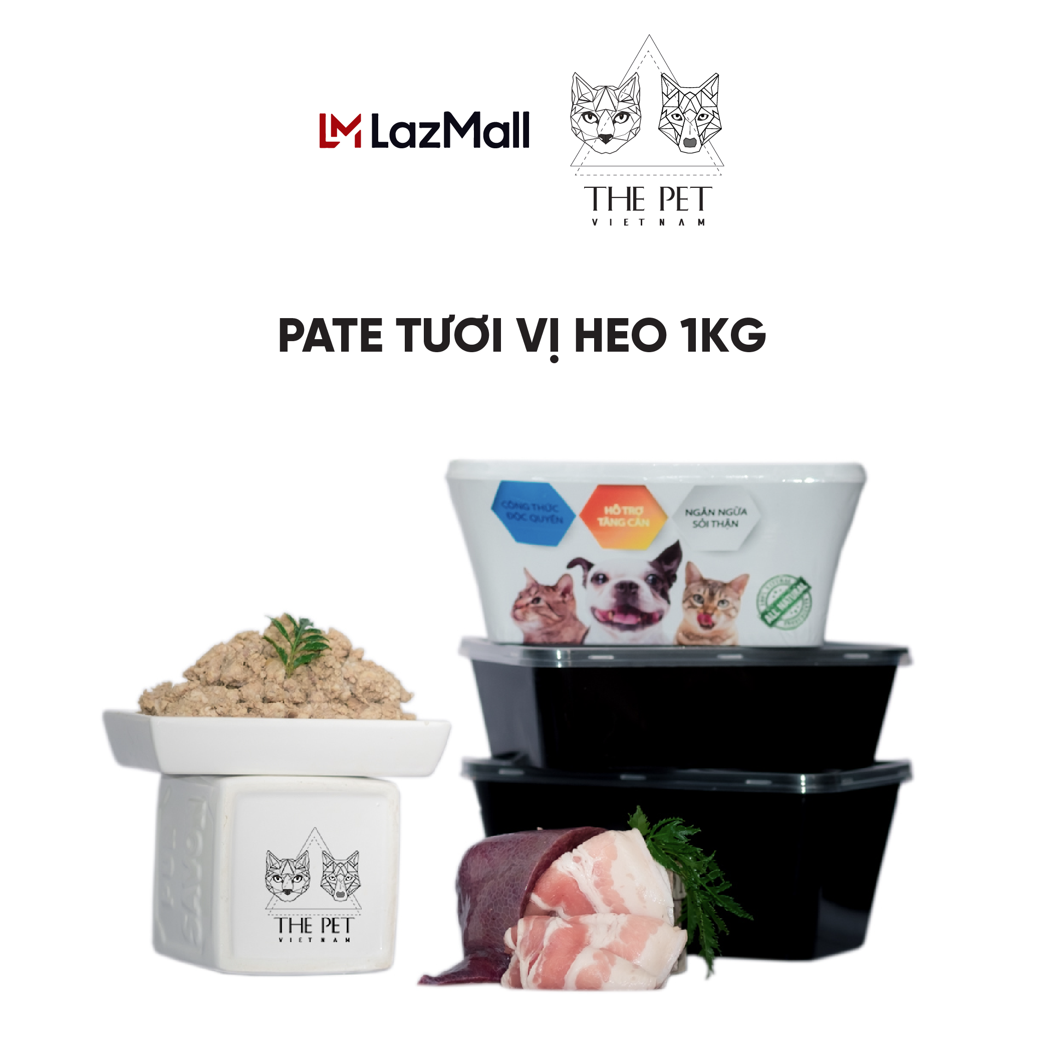 Pate tươi thịt heo thepetvn - thức ăn tươi cho chó mèo - 1kg