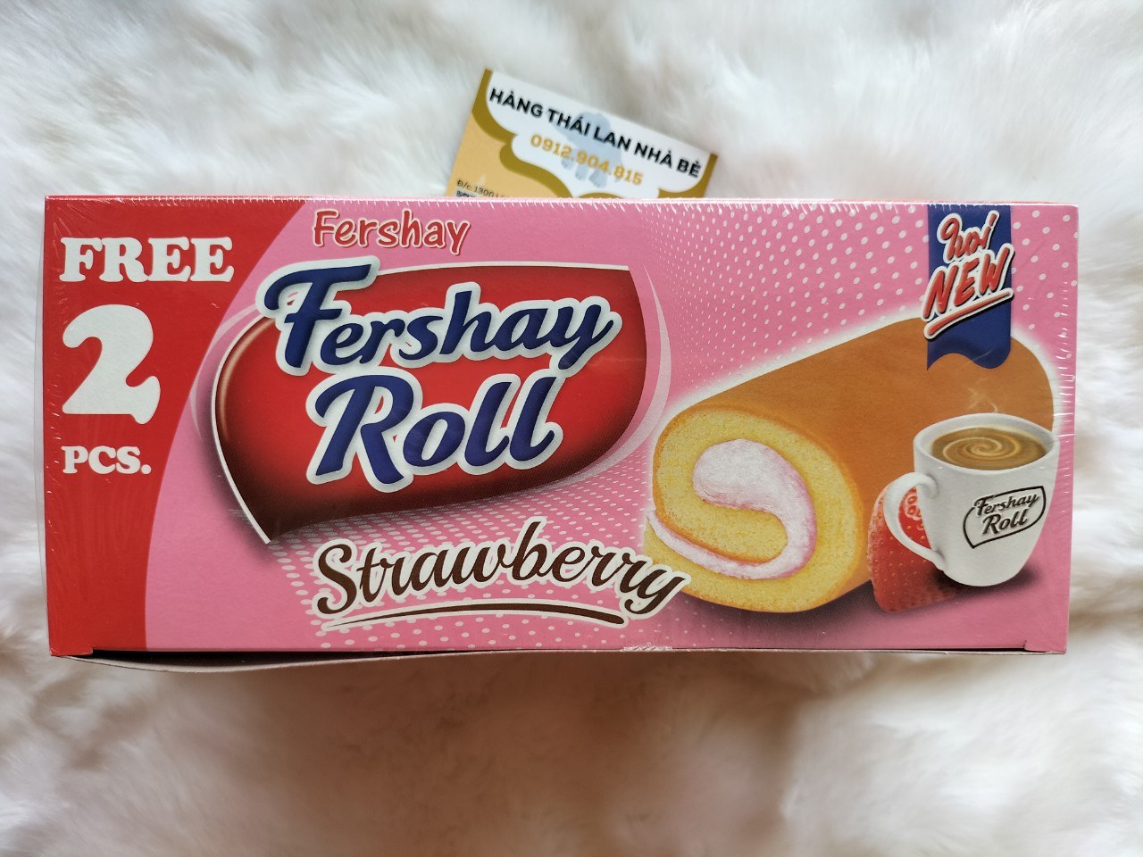 Bánh bông lan cuộn thái lan freshay roll vị dâu