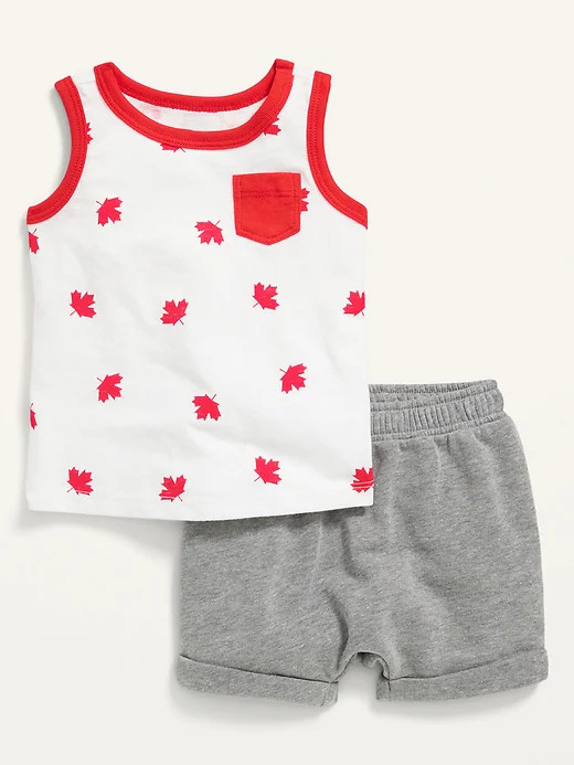[ Săn sale ]set Old Navy cho bé hình biểu tượng lá phong đỏ Canada auth 100% ( Canada) clearance sale chồng sale