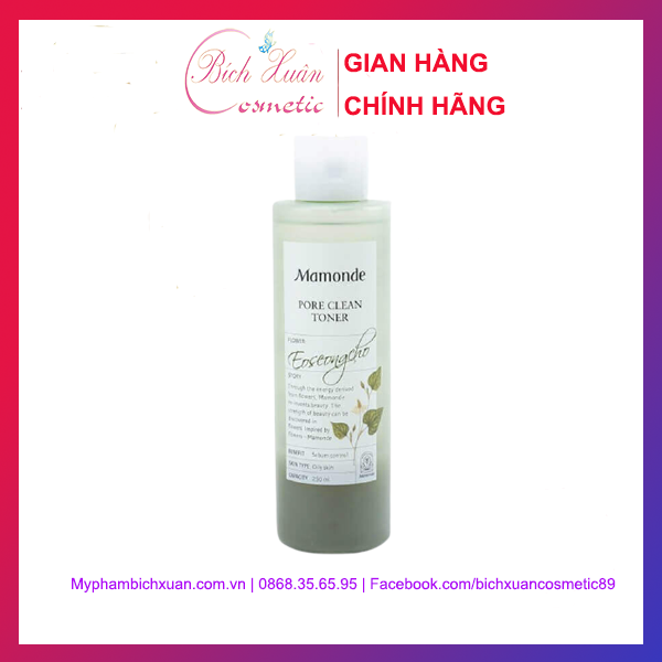 Nước hoa hồng rau diếp cá mamonde pore clean toner 250ml