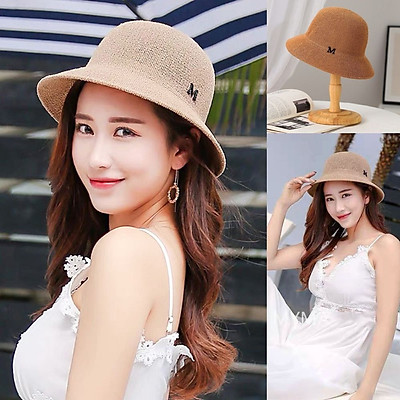 Hats seagrass letters M, hat beach super beautiful, with inner drawstring fit top vintage style hooded wholesale finished - 4
