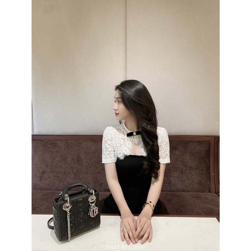 Váy ren đen ngực trắng- size s/m/l- hàng chính hãng- juletbygiang