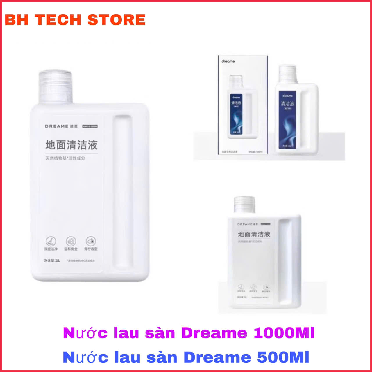 ( Hàng chính hãng ) Nước lau sàn Dreame 500ML / Chuyên dụng cho Robot & cây lau nhà cầm tay thương h