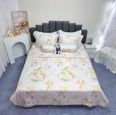 🌇SIÊU ĐẸP🌇 Bộ Ga Gối Lụa Lyocell Viscose Thoáng Mát, Mềm Mịn, Chăn Chần Bông Cao Cấp_Nemtot Bedding