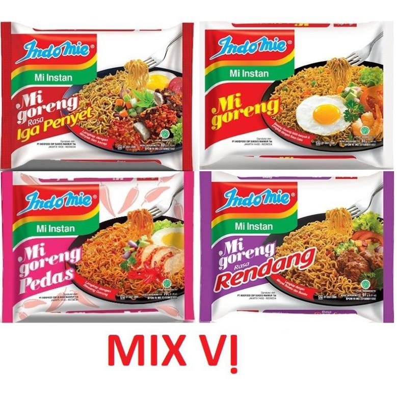 Mì trộn indomie 4 vị