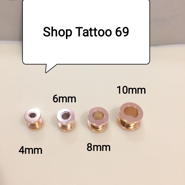 4 khuyên nong tai màu Vàng size 4-6-8-10mm