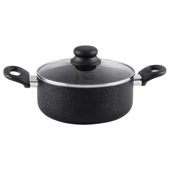 [Giảm 50K ship ] Nồi chống dính đá hoa cương có nắp kính cường lực LA GOURMET Sen Zuki  3L