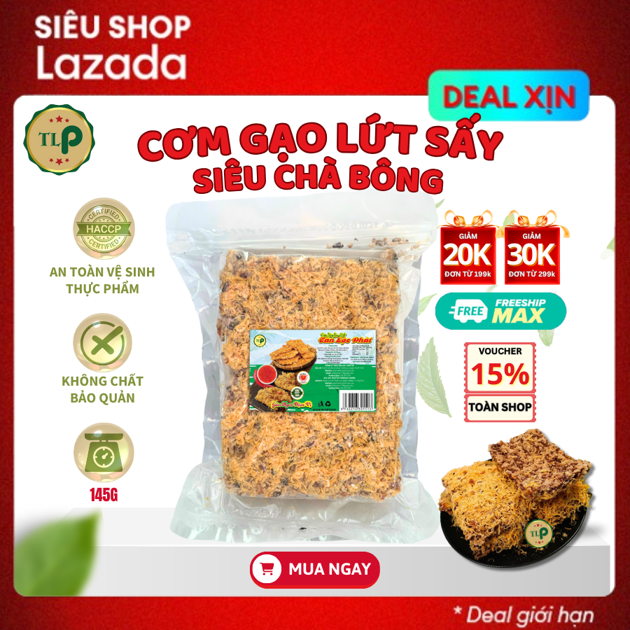 Cơm sấy gạo lứt siêu chà bông tân lộc phát bịch 145g