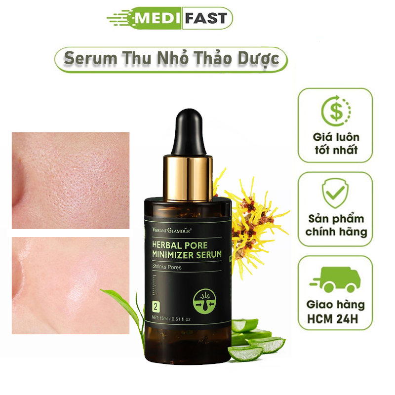 Serum thảo dược VIBRANT GLAMOUR se khít lỗ chân lông dưỡng ẩm kiềm dầu dưỡng da mềm mịn săn chắc 15ml