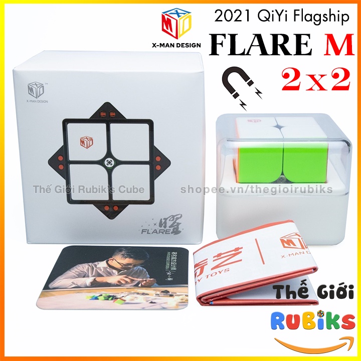 Qiyi xman flare 2x2 m rubik x-man design flare 2x2x2 có nam châm sẵn.