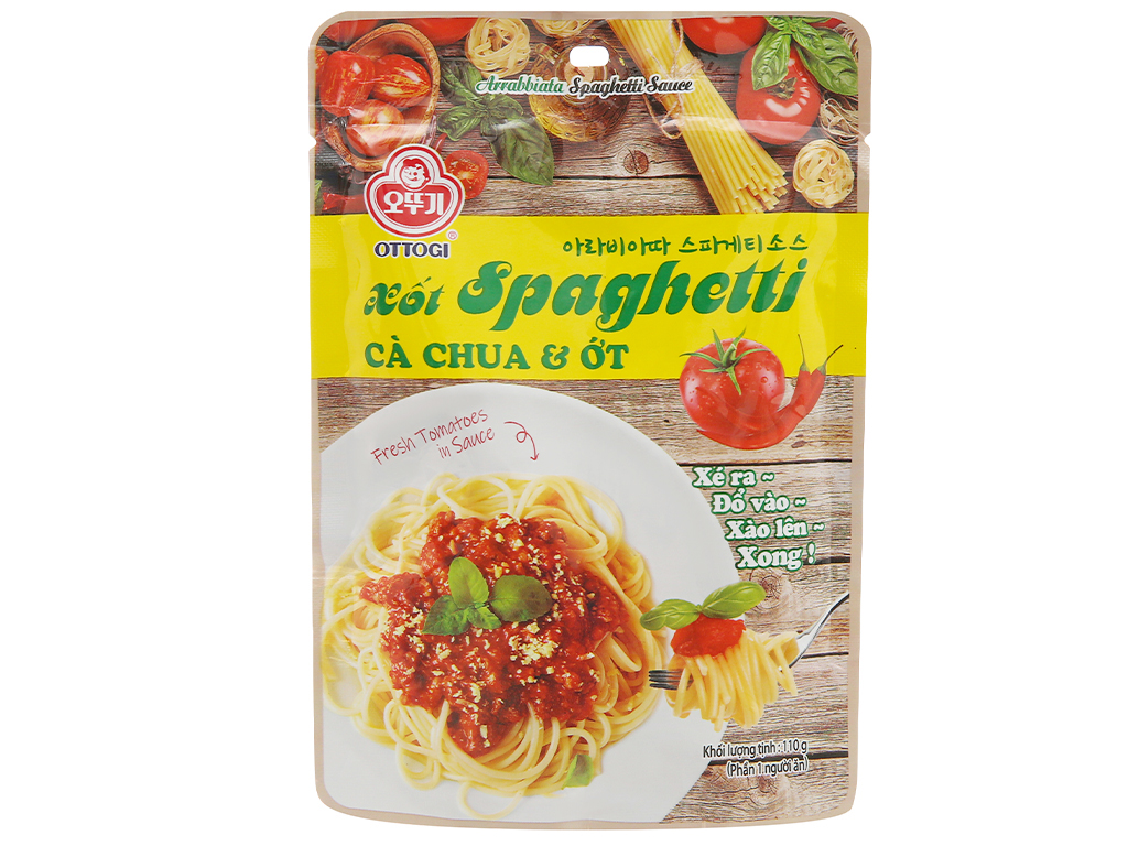 Xốt mì Spaghetti vị cà chua và ớt Ottogi gói 110g