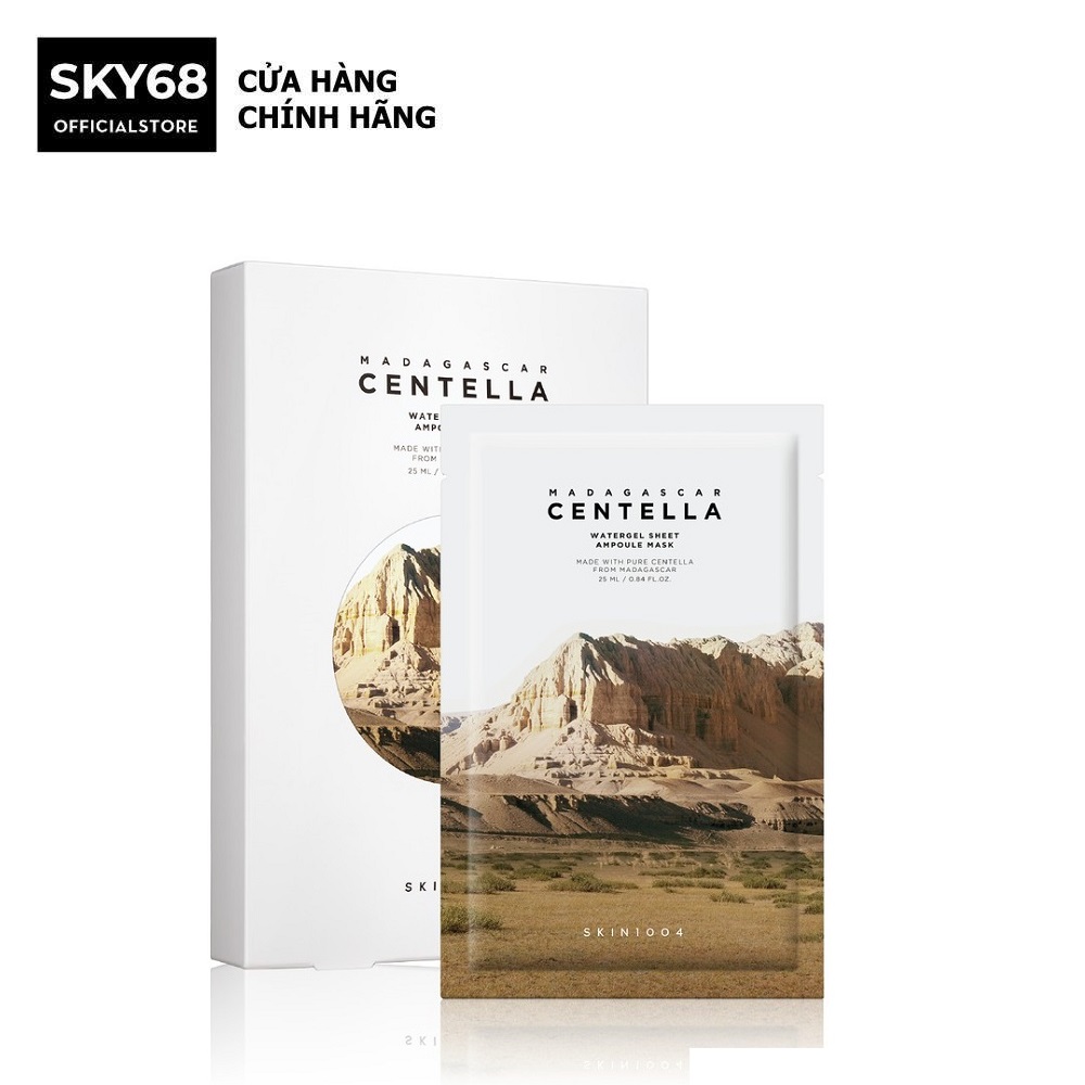 Combo 5 Mặt nạ giảm mụn chiết xuất rau má  Skin1004 Madagascar Centella Watergel Sheet Ampoule Mask 25ml x 5 (mẫu mới)
