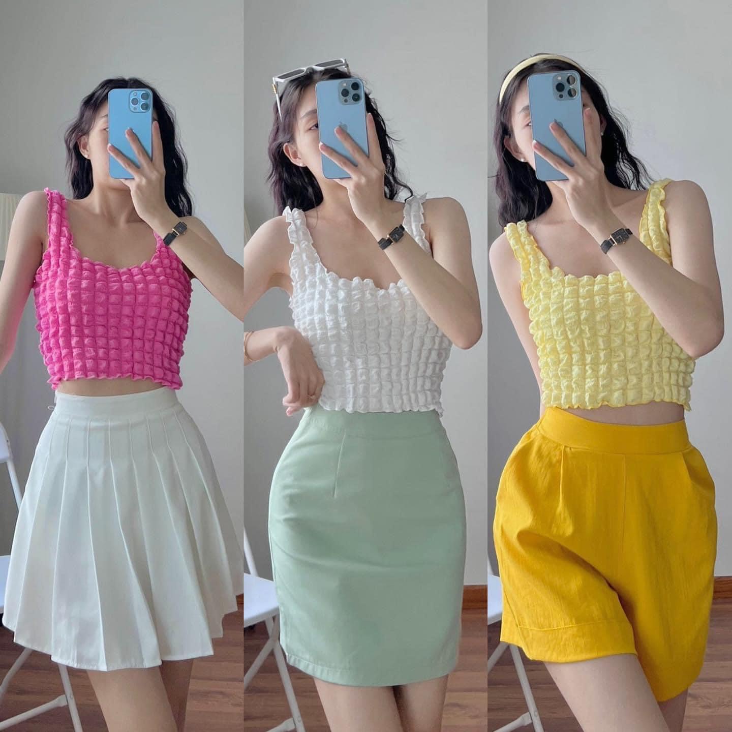 Áo ba lỗ croptop pinkstore29, dáng rộng chất xốp siêu mát a5394