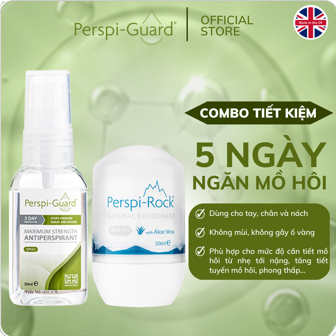 Combo xịt khử mùi Perspi-Guard 30ml + Lăn khử mùi Perspi-Rock 50ml