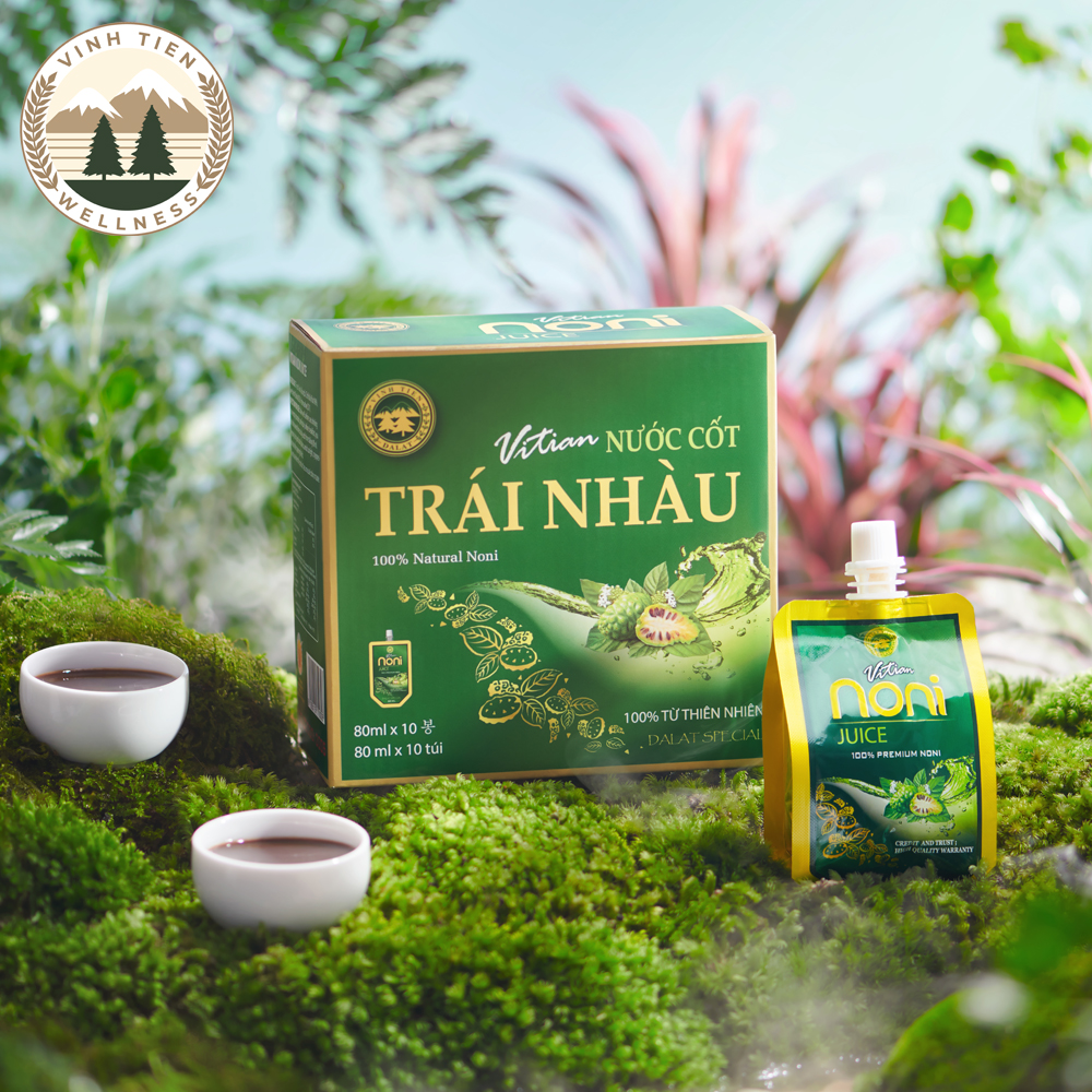 Nước cốt trái nhàu vĩnh tiến nguyên chất 1 hộp.