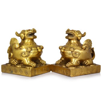 Cặp tỳ hưu phong thủy bằng đồng nguyên chất cao 10cm