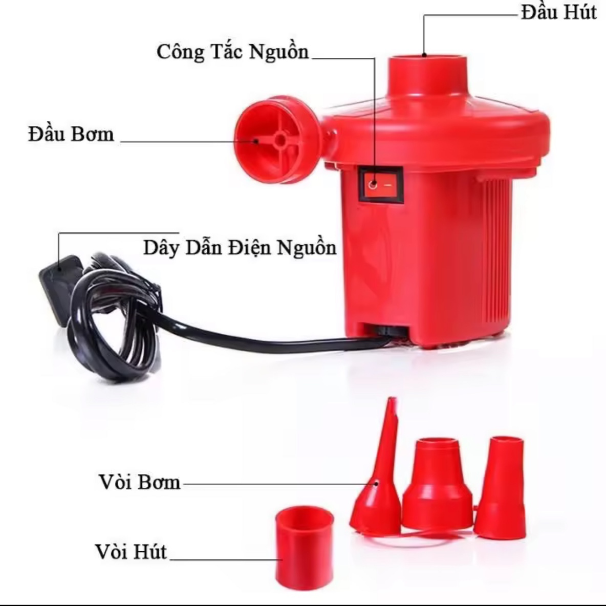 Máy Bơm Phao Bơi Điện 2 chiều - Hút Chân Không - Bơm bể bơi phao, bơm phao bơi, bơm thú nhún Nhà Hơi