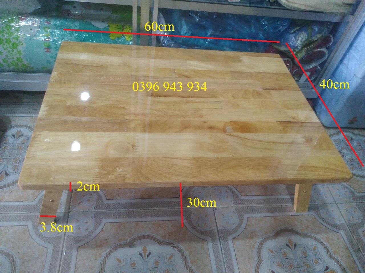 Bàn gỗ quy phúc rộng 40cm dài 60cm màu tự nhiên - bàn xếp