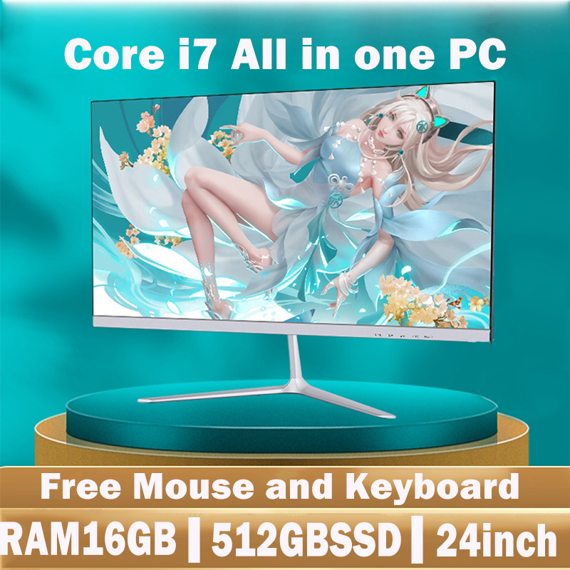 Máy tính đa năng thương hiệu AIO 23.8 inch HD siêu mỏng Lõi tứ i7 i5 i3 máy tính để bàn chơi game học tập văn phòng tại nhà trọn bộ Có thể kết nối chuột Asus