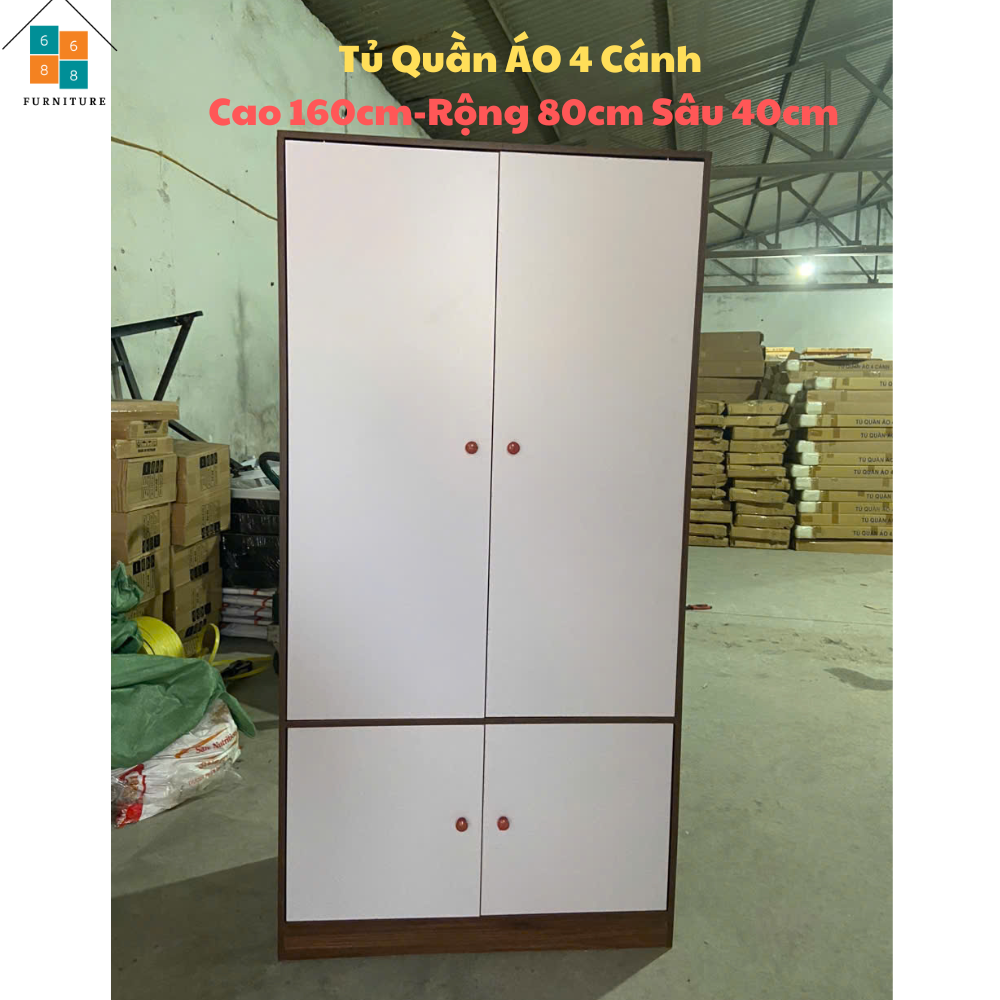 Tủ Quần Áo Cao 160cm, Ván Gỗ MDF Nhập Khẩu Dày 12mm, Bền Bị Chịu Lực Tốt Có Video HD lắp