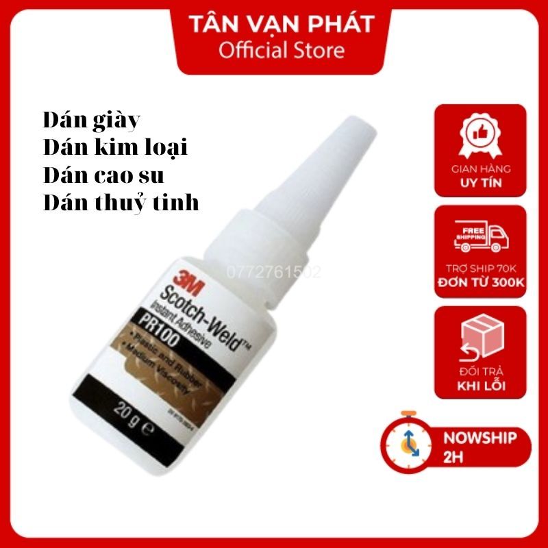 Keo dán đa năng 3m pr100 dán giày dép da ,kim loại ,gỗ , sành sứ , cao su siêu dính