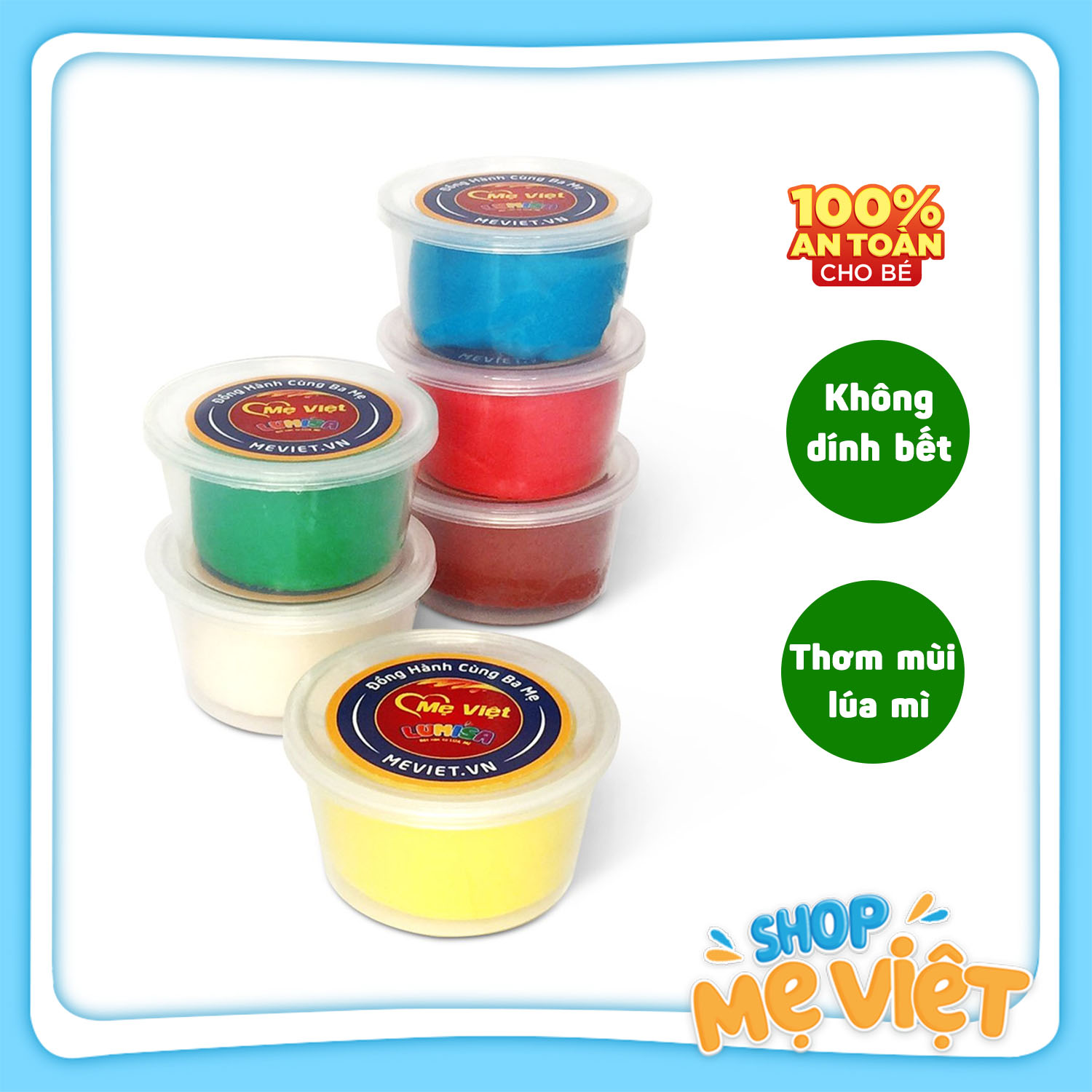 Đất nặn bột nặn an toàn mềm mịn dẻo tặng kèm khuôn và con lăn