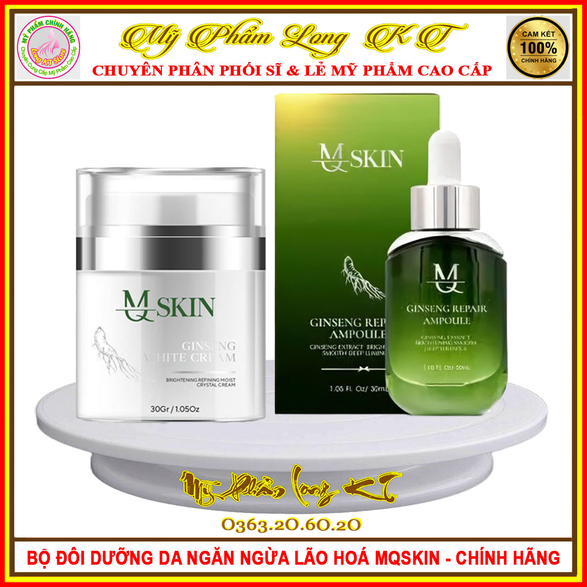 [MQSKIN] BỘ ĐÔI DƯỠNG TRẮNG DA NGĂN NGỪA LÃO HOÁ MQ SKIN GỒM SERUM CĂNG BÓNG DA 30ML + KÊM FACE DƯỠNG 30GR