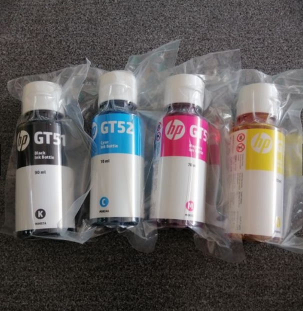 Mực in phun gt51 và gt52 - combo đặc biệt bao gồm màu đen và 3 màu đỏ, xanh, vàng