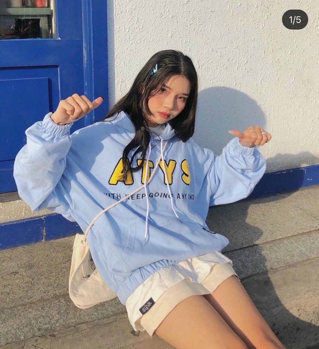 Áo khoác hoodie thời trang nữ form xin chui đầu, áo hoodie ATYS bo chun có nón 2 lớp hàng chất lượng.