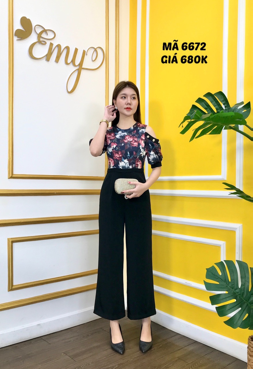 Jumpsuit emy em6672 quần dài phối áo khoét vai