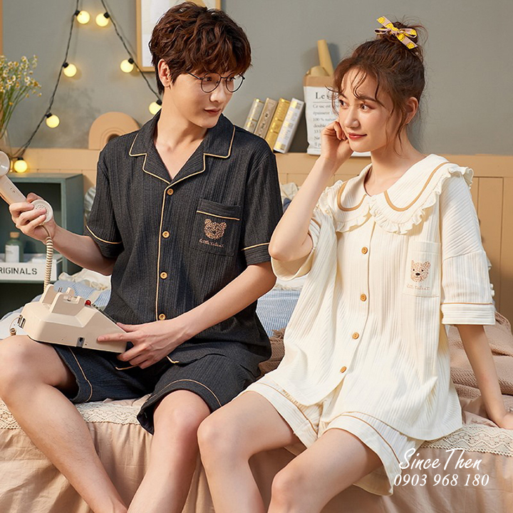 Pyjama đôi nam nữ mặc nhà đẹp đồ ngủ đôi nam nữ ngắn tay, đồ ngủ đôi cotton đẹp, quà cưới ý nghĩa - Since Then