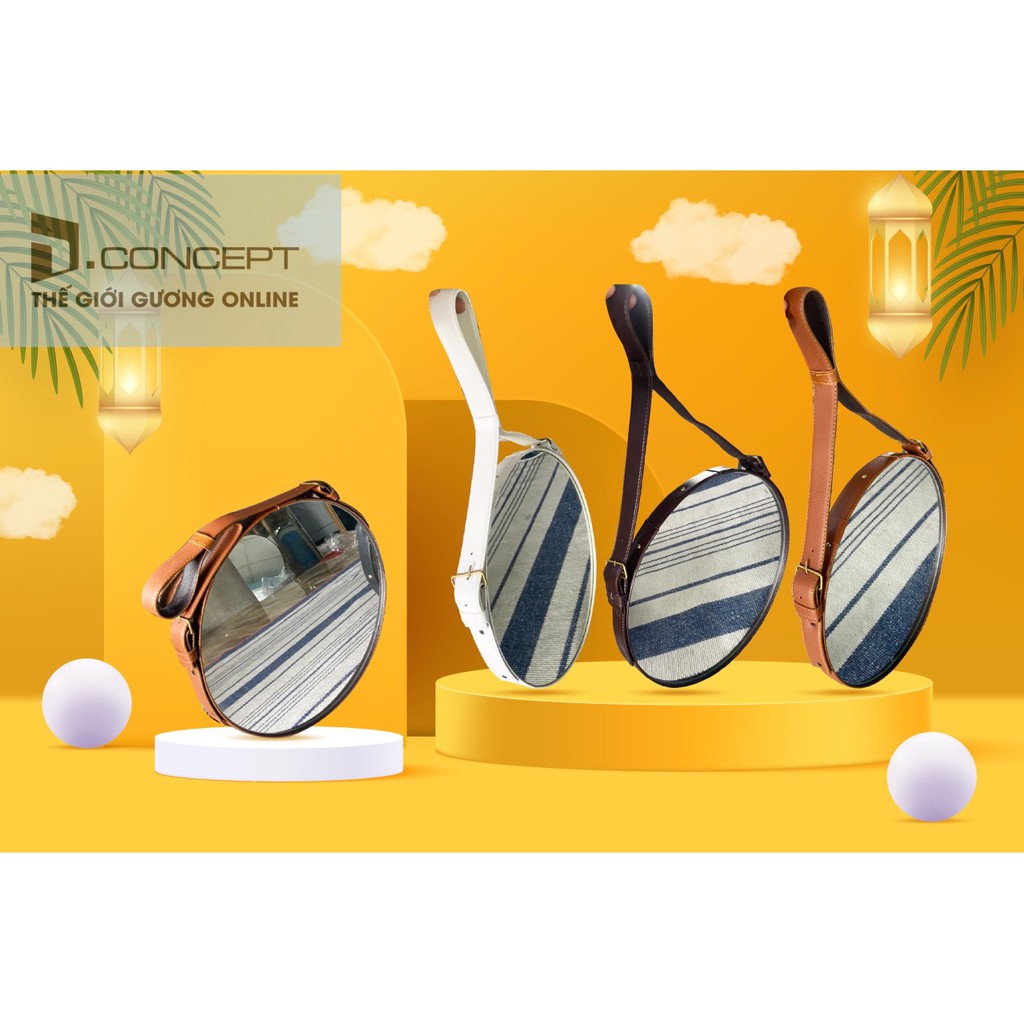 Gương tròn dây da d40 Phôi Gương Liên Doanh 5ly cao cấp .