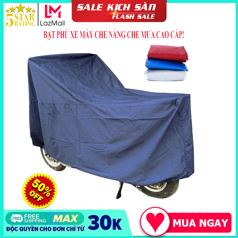 [Flash Sale] Bạt Trùm Xe Tấm Che Xe Giá Rẻ Áo Trùm Xe Bạt Phủ Xe Máy Cao Cấp Cho. Wave Xe ExciterHondaSh Vv... Siêu Bền Quá Rẻ Tiện Lợi. BH 1&1 UY TÍN